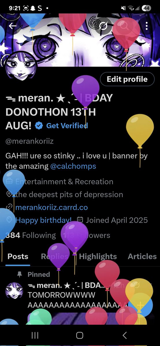 merankoriiz's tweet photo. OH MY GOD ITS BALLOON DAY FOR THE MERAN!!!!

DON'T FORGET TO TUNE IN TO THE MERANTHON LATER TODAY AND HAVE SOME BDAY FUN WITH ME ~

SUPER GRATEFUL TO THE BEAUTIFUL COMMUNITY I HAVE AND THE PEAK PEOPLE I'VE GOTTEN TO MEET !!

UEHEHEHFKJDKCKD <3 https://t.co/tX6jQGdXlA