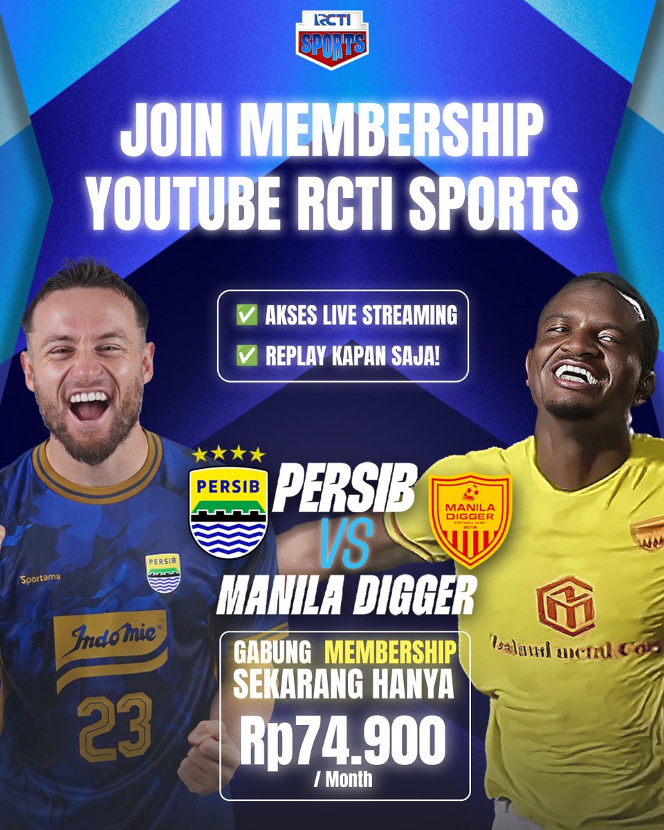 🔥KABAR SERU BUAT BOBOTOH &amp; PECINTA SEPAKBOLA!🔥

Mulai sekarang, kamu bisa nonton pertandingan seru langsung di YouTube RCTI Sports lewat fitur MEMBERSHIP! Gak perlu ribet cari-cari link — cukup satu klik, kamu bisa nikmati aksi Maung Bandung kapan pun kamu mau!⚽

🏆 Persib