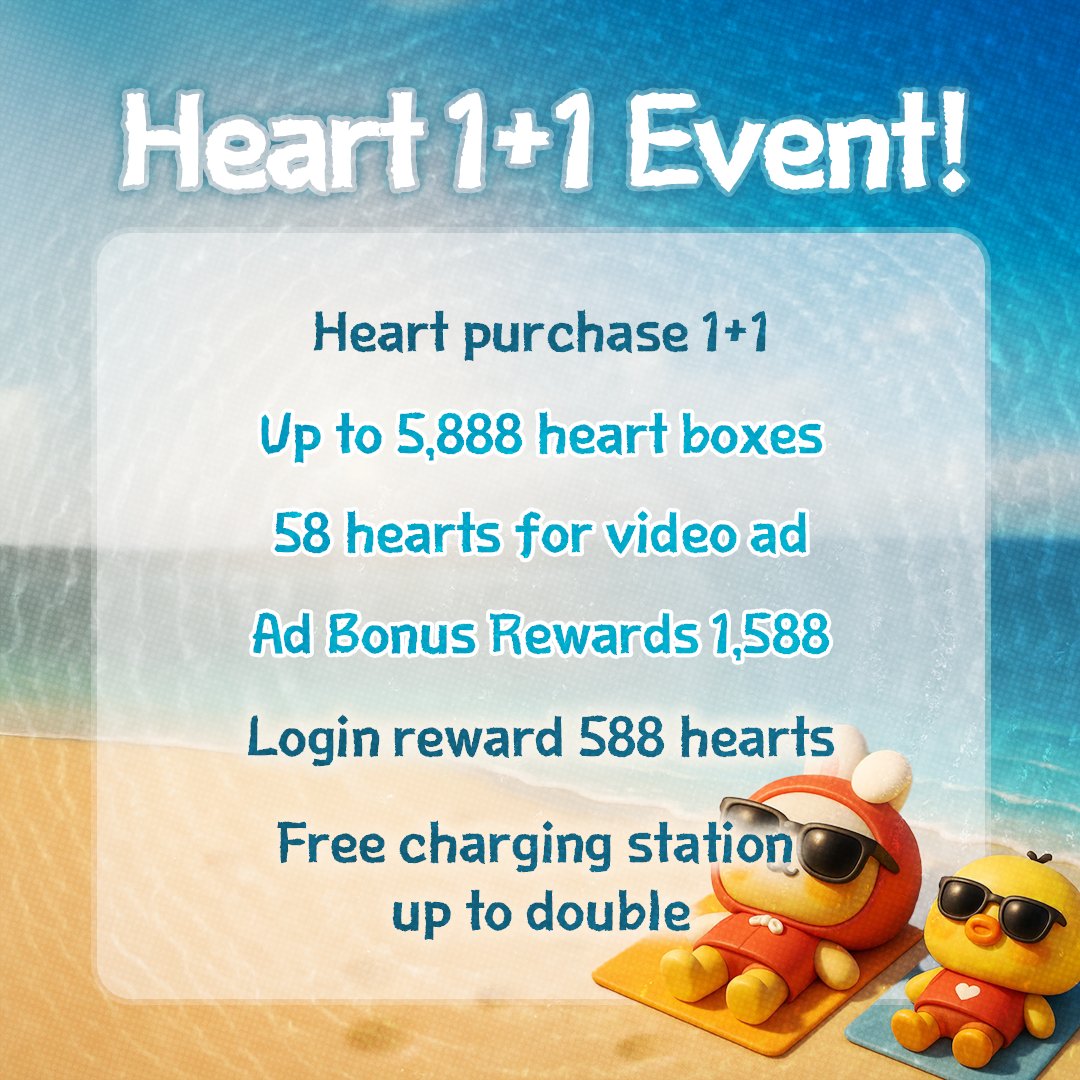 CHOEAEDOL : Kpop ranking and community app (@kpopidol_en) on Twitter photo Only 4day, PRIVATE SALE!๐
Buy 1, Get 1 Free๐
๐๏ธ Only 4 Days: Aug 15 (Fri) ~ Aug 18 (Mon)
๐ 1+1 on Heart Purchases
๐ Video Ad Bonus: Up to 1,588
๐๏ธ Video Ad Hearts: 50 โ 58
๐ Heart Box: Up to 5,888 Hearts
๐ Login Bonus: 100 โ 588 Hearts
โก Max 2ร Boost for Free charging Only 4day, PRIVATE SALE!๐
Buy 1, Get 1 Free๐
๐๏ธ Only 4 Days: Aug 15 (Fri) ~ Aug 18 (Mon)
๐ 1+1 on Heart Purchases
๐ Video Ad Bonus: Up to 1,588
๐๏ธ Video Ad Hearts: 50 โ 58
๐ Heart Box: Up to 5,888 Hearts
๐ Login Bonus: 100 โ 588 Hearts
โก Max 2ร Boost for Free charging