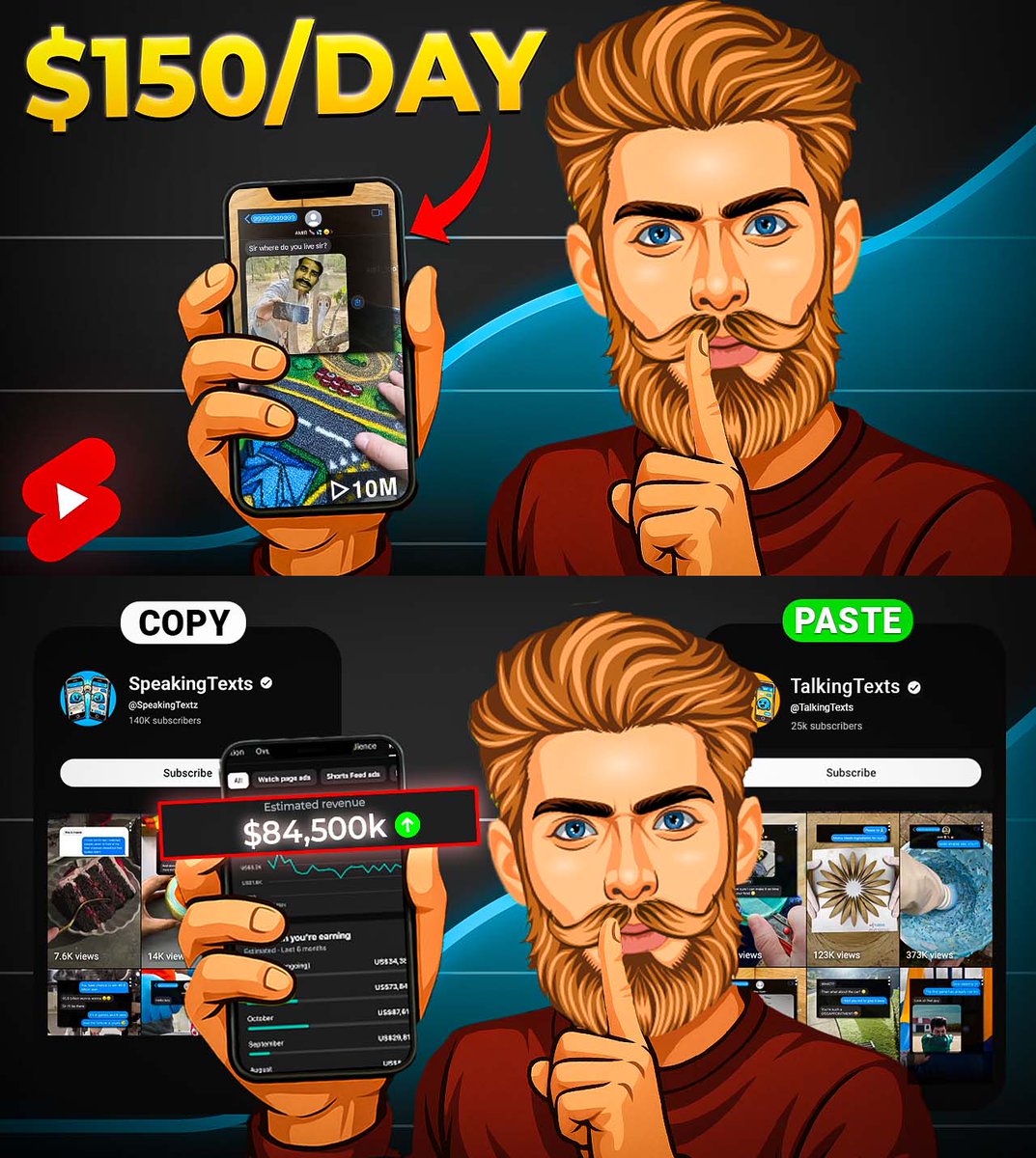 Recent  A/B Thumbnail   

Title: I Used AI to copy an $80k/Month YouTube Channel

Which one captures your attention? 

 Need a thumbnail designer? DM me