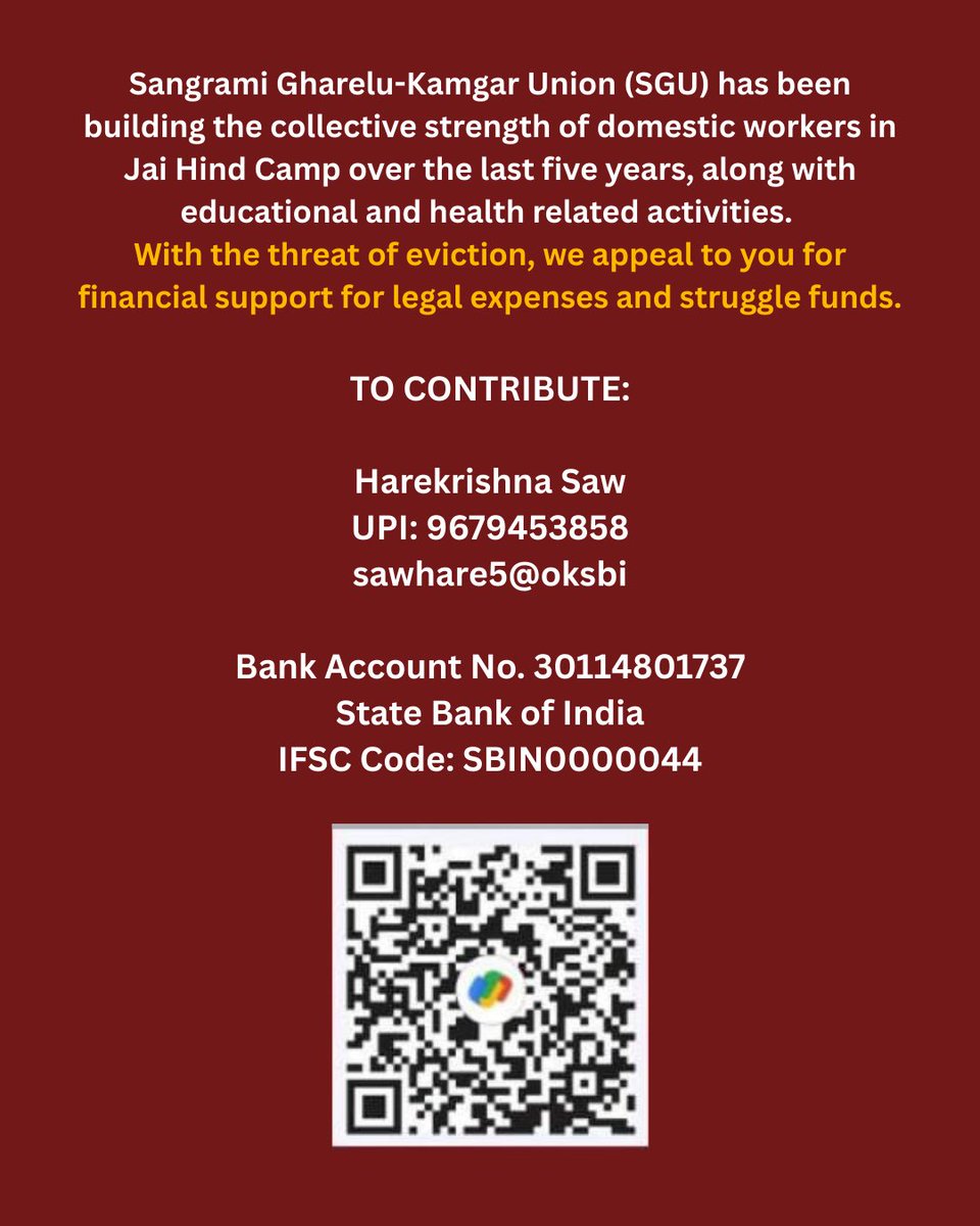 Sangrami Gharelu-kamgar Union (SGU) tweet media