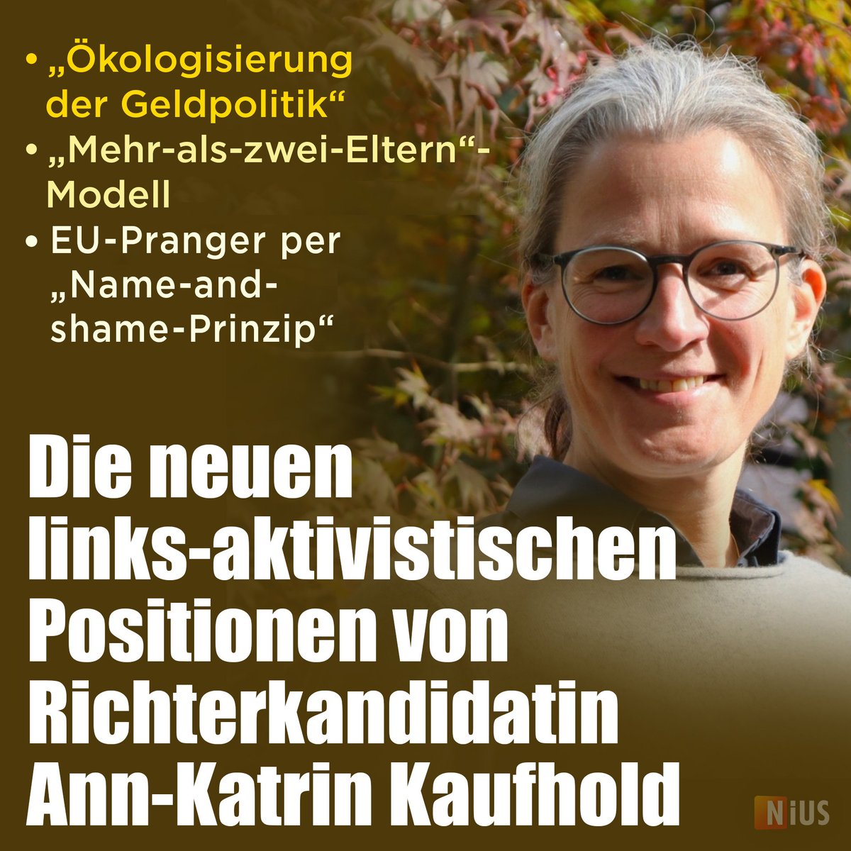 Nach dem Rückzug von #Brosius-Gersdorf setzt die #SPD auf Ann-Katrin #Kaufhold, Juristin und Professorin für Öffentliches Recht in München. Wer hier eine neutrale Fachfrau vermutet, irrt: Auch ihre Veröffentlichungen zeigen eine klare politische Agenda.
nius.de/politik/news/n…