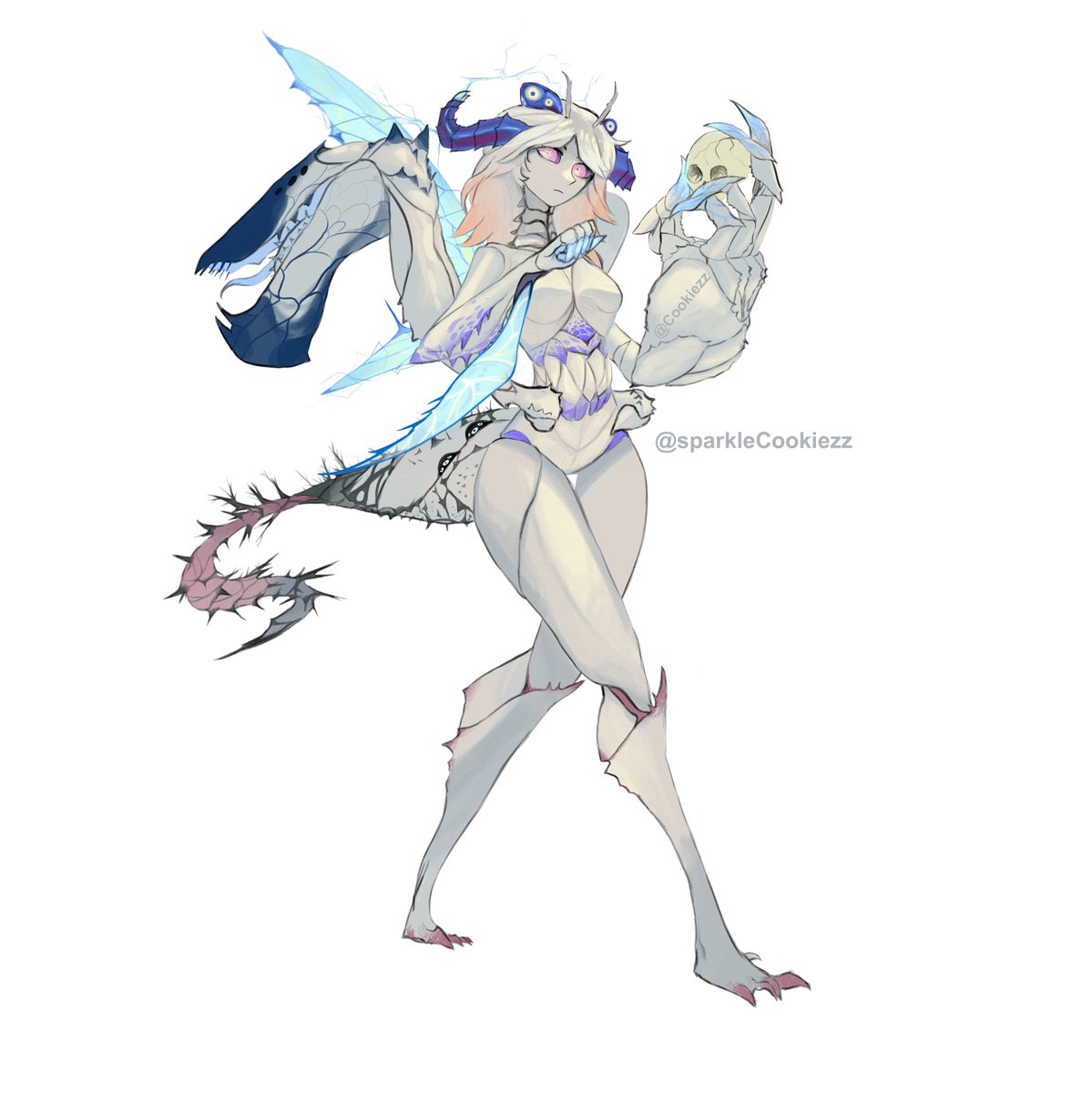 Sparklecookiezz's tweet photo. Bleghhh, insect girl, yes, I geavily inspired her on @ruko220 's orchid mantis girl design https://t.co/fvuheTOaWQ