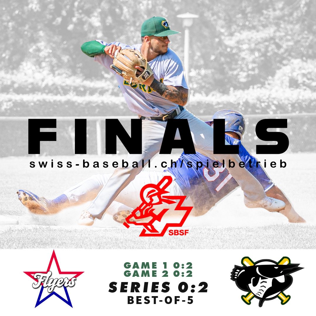sbsf's tweet image. Swiss Baseball NLA Finals barracudas.ch vs. therwil-flyers.ch 
swiss-baseball.ch/spielbetrieb
Game 3 Saturday 18.30 in Zürich 🏟️