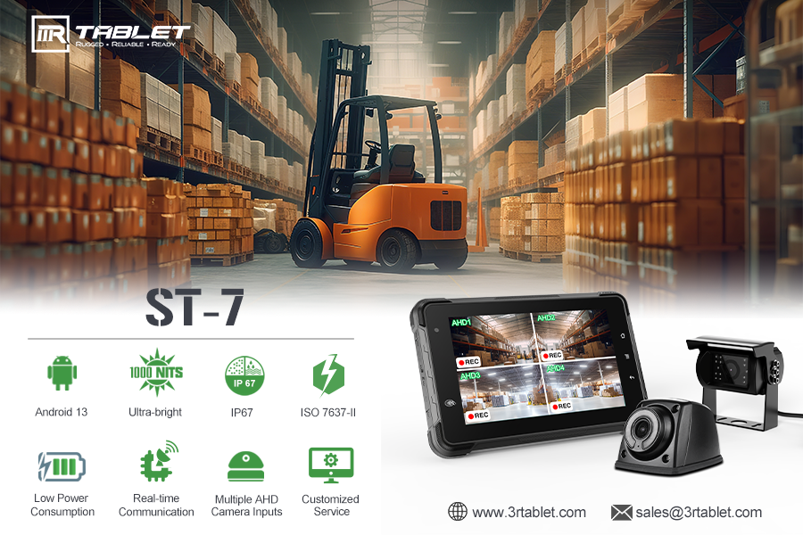 3Rtablet's tweet photo. The wait is over. Meet ST-7, your new work companion.
ST-7 is a 7-inch #Android13 rugged vehicle tablet with optional 4/6 channel AHD camera inputs, which can be widely used in auxiliary driving, #IoT and #IoV. 
Click the follow link to know more about it😀https://t.co/6onFbft4xG https://t.co/joxWqftbtc