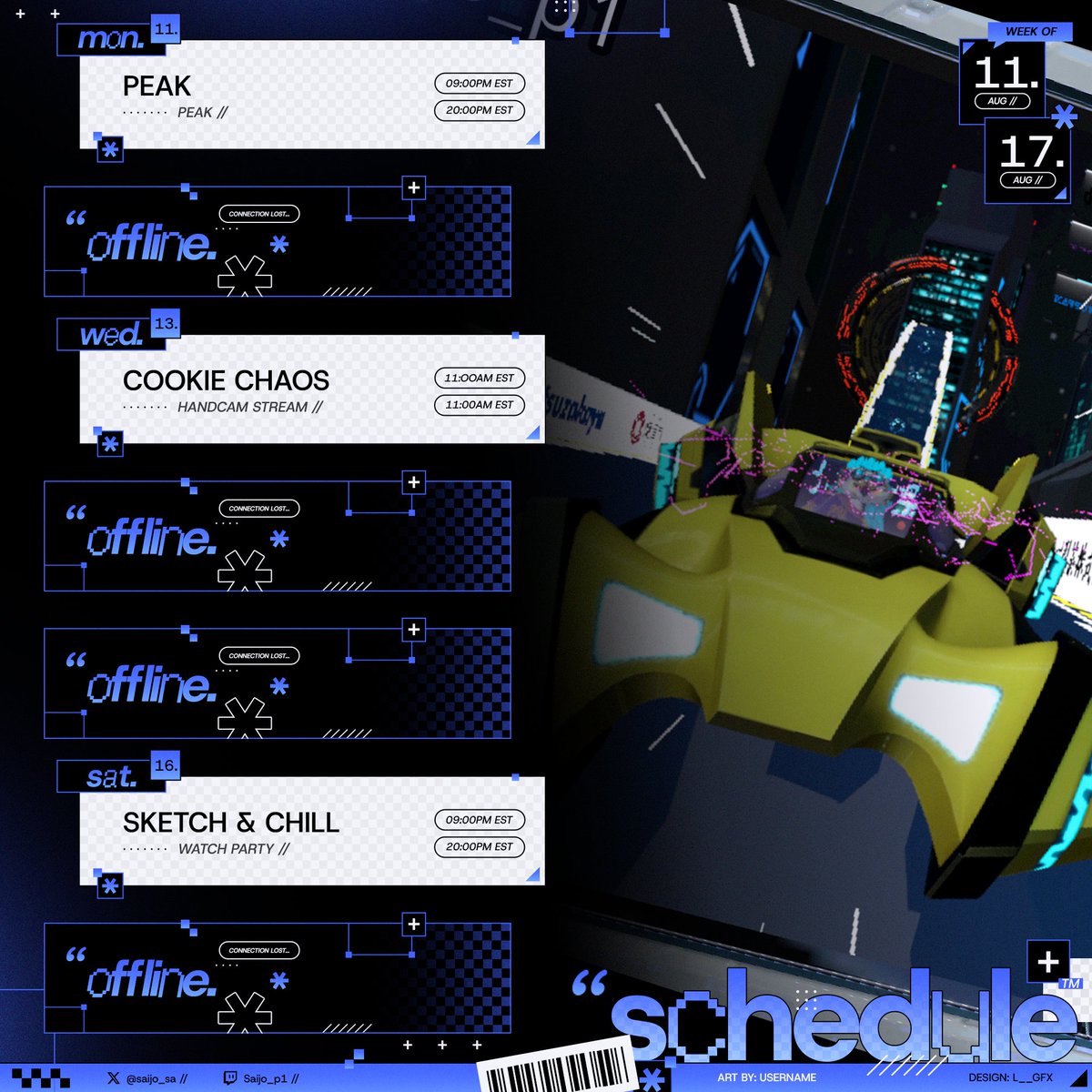 ✨ Horario sujeto a cambios.📷
Plantilla de horario gratuita por@l__gfx