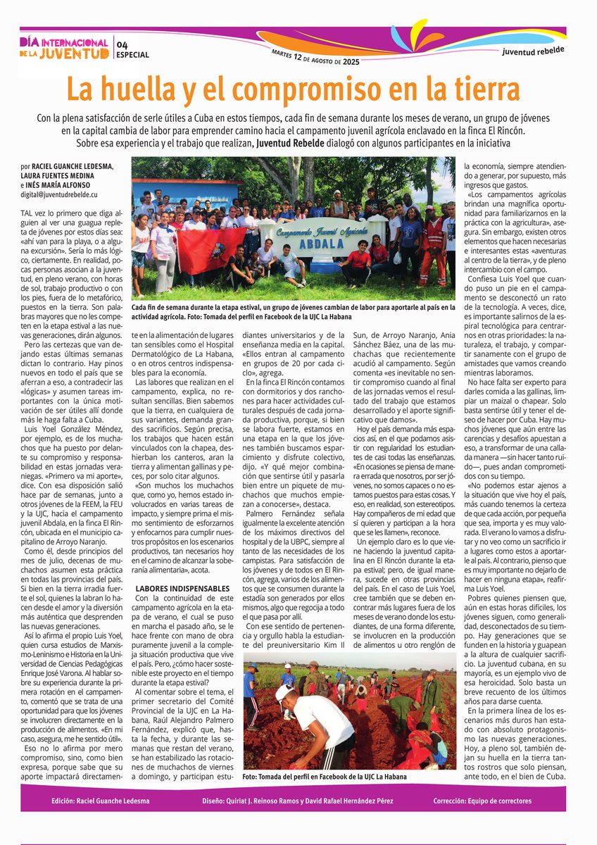 Meyvis Estevez Echevarría (@meyvisesteveze) on Twitter photo Gracias a nuestro <a href="/JuventudRebelde/">JuventudRebelde</a> por este suplemento especial que celebra el dinamismo y compromiso de nuestros jóvenes. Aquí se habla de logros, desafíos y sueños; de palabras que inspiran y guían.
#SiempreJoven Gracias a nuestro <a href="/JuventudRebelde/">JuventudRebelde</a> por este suplemento especial que celebra el dinamismo y compromiso de nuestros jóvenes. Aquí se habla de logros, desafíos y sueños; de palabras que inspiran y guían.
#SiempreJoven