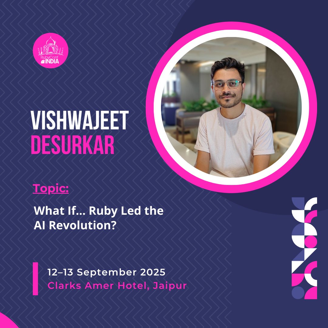 RubyConfIndia (@rubyconfindia) on Twitter photo What if… Ruby led the AI revolution?
Let’s find out from <a href="/VishwaDesurkar/">Vishwajeetsingh Desurkar</a> as he takes the RubyConf India stage as a speaker.
Register Now: townscript.com/e/rubyconf-ind…
#RubyConfIndia #RCI25 What if… Ruby led the AI revolution?
Let’s find out from <a href="/VishwaDesurkar/">Vishwajeetsingh Desurkar</a> as he takes the RubyConf India stage as a speaker.
Register Now: townscript.com/e/rubyconf-ind…
#RubyConfIndia #RCI25