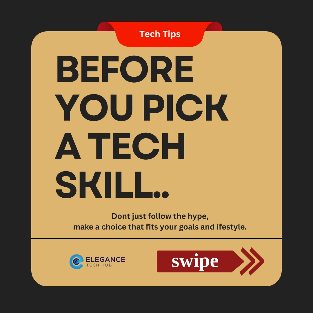 Elegance_techub's tweet image. Thinking of learning a tech skill?
Stop guessing.
Here are 5 things to consider before you choose—so you don’t waste time or money.
📌From website development to cybersecurity, find your perfect fit.
#EleganceTecHhub #TechSkills #LearnTech