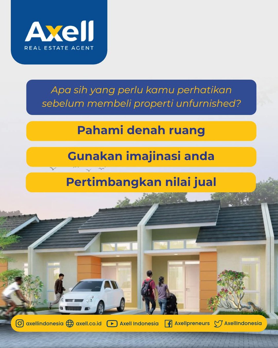 AxellIndonesia's tweet image. Properti unfurnished punya banyak keuntungan, asal kamu cermat sebelum membeli. Yuk, konsultasi bareng tim Axell Indonesia biar pilihanmu makin tepat! 

#AxellIndonesia #BeliRumah #TipsProperti #RumahUnfurnished #InvestasiProperti #PropertiIndonesia #RealEstateIndonesia