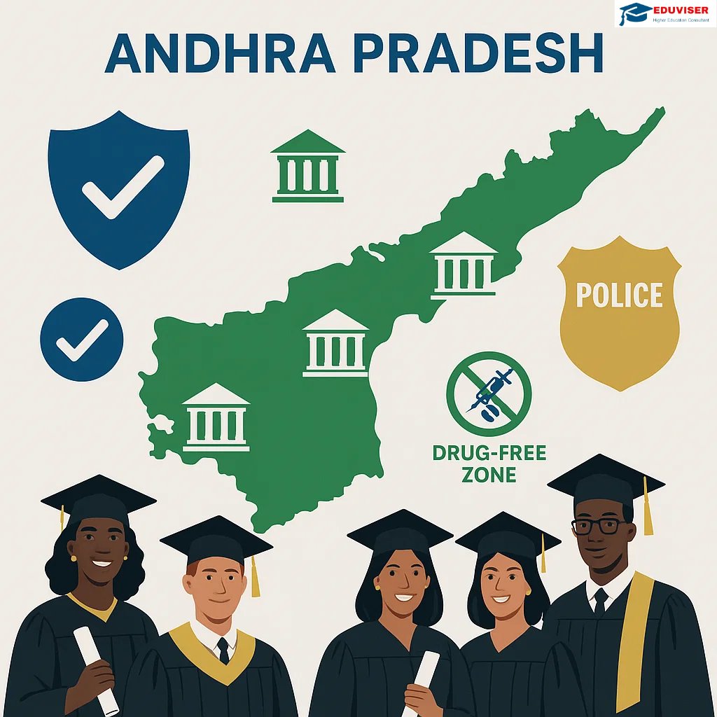 eduv_iser's tweet photo. AP's Operation Safe Campus Zone: 
5-day state-wide drive = Drug-free educational zones!
Safer campuses = Better education outcomes 📚
Why AP unis are rising ⬆️ @Eduviser 
#SafeCampus #APEducation https://t.co/8gzBmuymDi