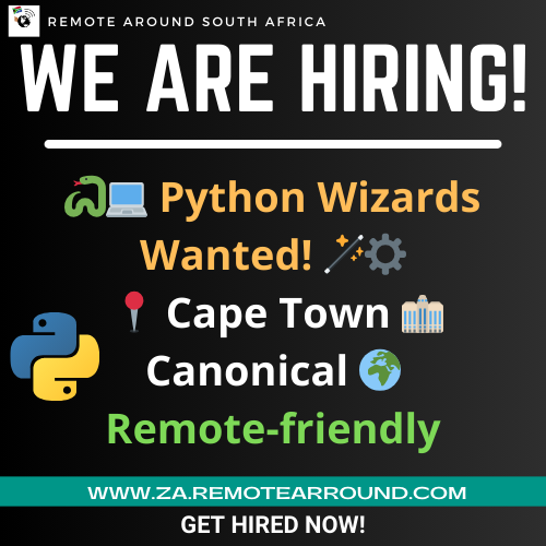RemoteAroundZA's tweet image. ๐๐ป Python Wizards Wanted! ๐ชโ๏ธ
๐ Cape Town | ๐ข Canonical | ๐ Remote-friendly
REMOTE ROLE PYTHON DEV: za.remotearround.com/job/python-sofโฆ
PYTHON JOBS SOUTH AFRICA: za.remotearround.com/jobs-list-v1/?โฆ
#REMOTEarroundZA #vacancies #PythonJobs #Ubuntu #Canonical #SoftwareEngineer #LinuxJobs #CapeTow