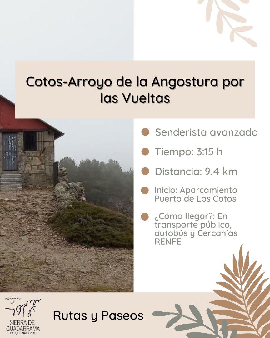 PN_Guadarrama's tweet photo. Cotos-Arroyo de la Angostura por las Vueltas
Circular de 9.5 km de longitud que permite disfrutar de los magníficos pinares la cabecera del Valle de #ElPaular
👉 Info y track: https://t.co/eC44605oq3
#rutas #divulgacion #parquenacional #nationalpark #sierradeguadarrama https://t.co/wcbvZJvaxk