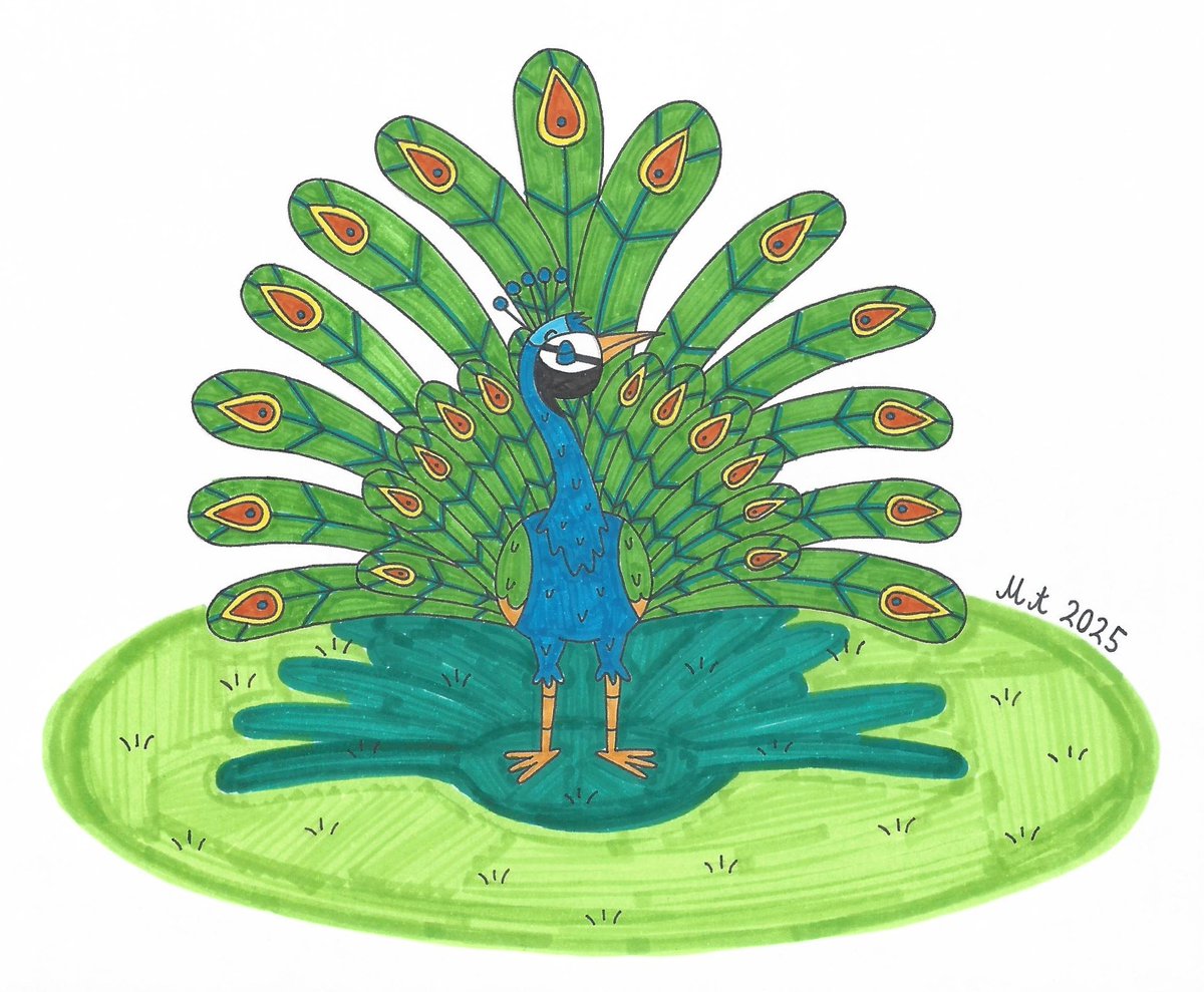 Matthew07463002's tweet photo. Two days ago, I drew this beautiful illustration of a peacock for possibly card designs.
#peacock #illustration #bird #design #cardillustration https://t.co/P2tQK2S7QY