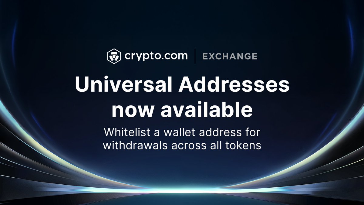 🆕 Introducing Universal Withdrawal Addresses on the  https://t.co/8x0UJOBPK7 Exchange 📱 Create one wallet address to receive  all tokens on the same network 🔍 Simplify token transfers with easy address  whitelisting ✓ Available