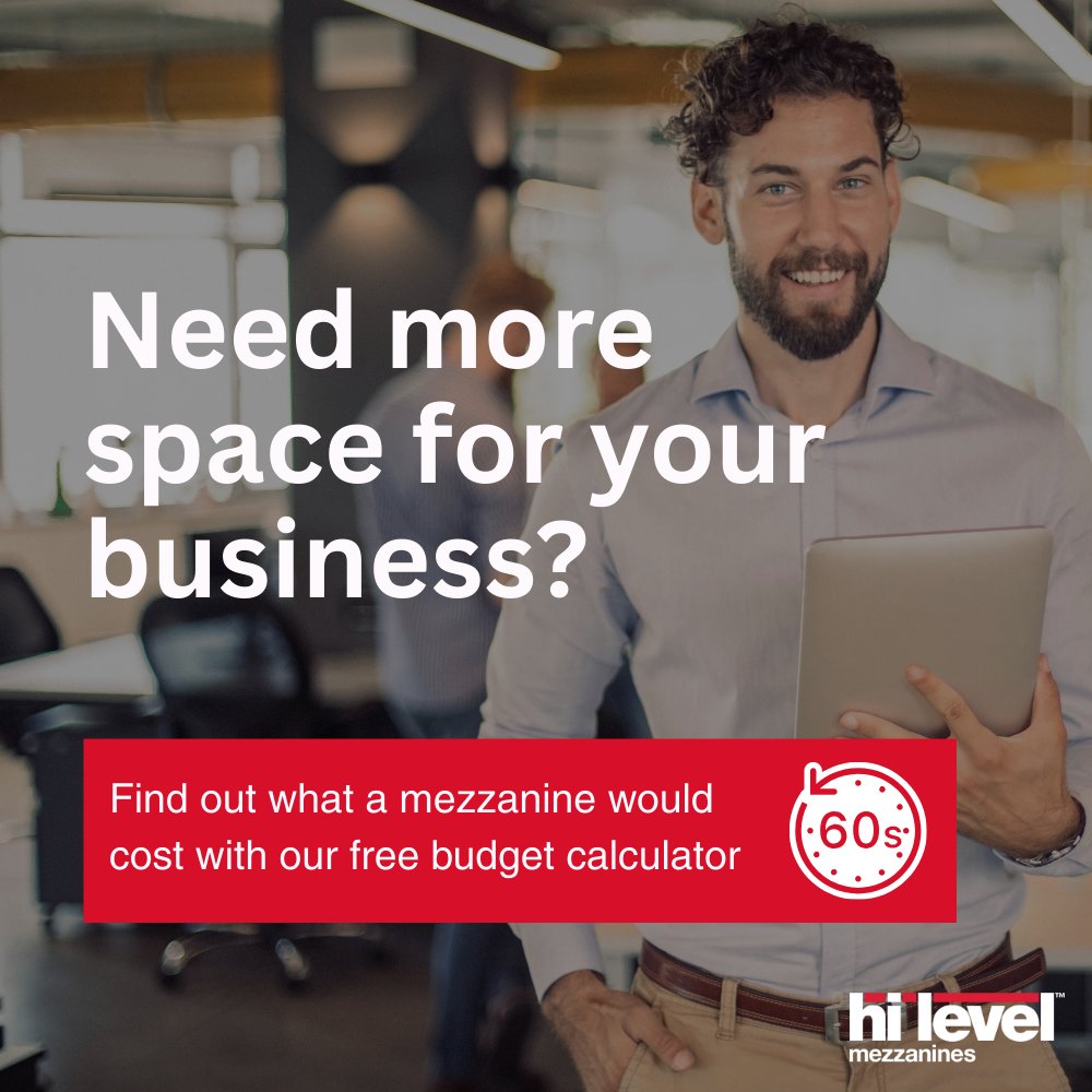 Need more space for your business? A #mezzanine floor could give you the extra capacity you need without the cost and disruption of #relocating. Use our free Budget Calculator to get an instant estimate in under 60 seconds. Start now and see what’s possible.