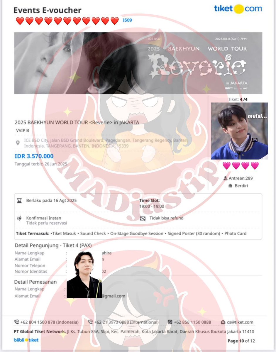 Dikarenakan temen gue thypus dia mau jual tiket 2025 Baekhyun WorldTour in JAKARTA nya.

Want To Sale (WTS)

1 tix VVIP B QN 289
Price: sesuai WEB (bisa nego)

More info DM yapss!!

#baekhyun #reverieinjakarta