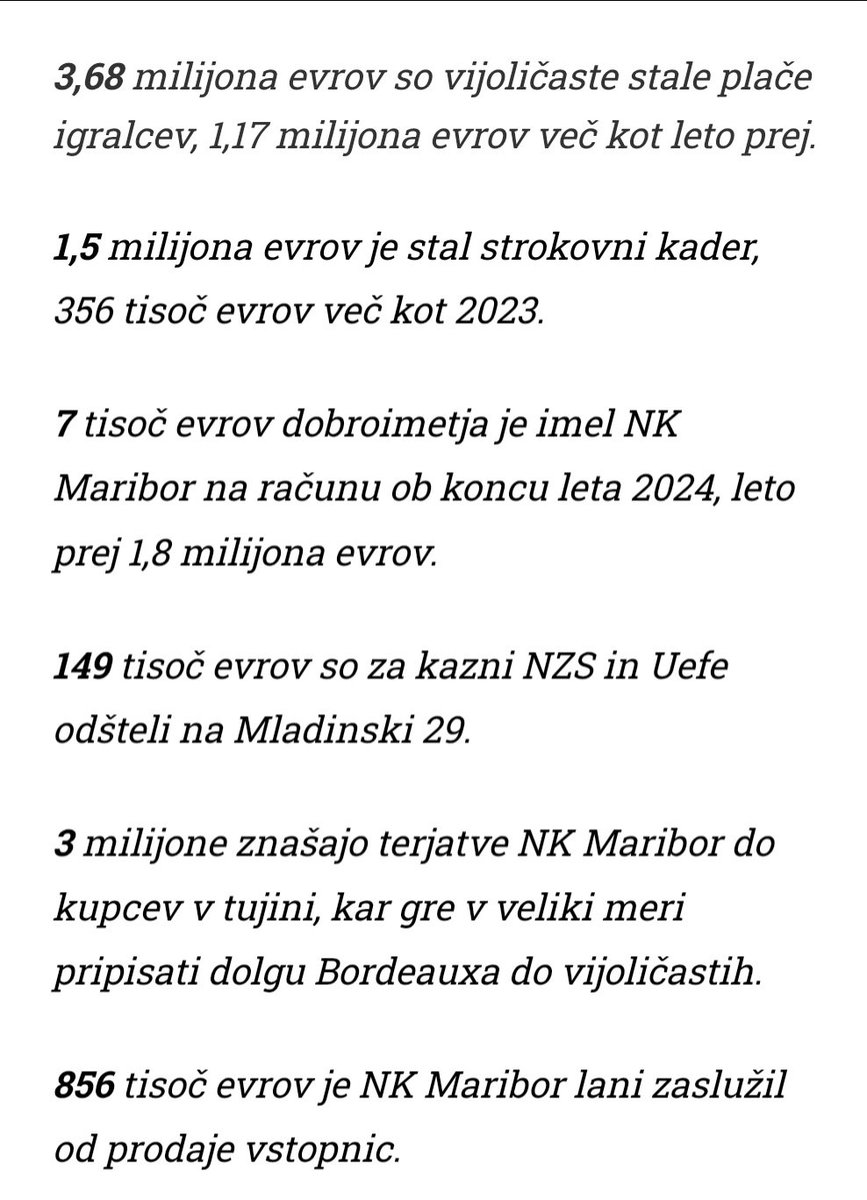 (PREGLED) Kako je v letu 2024 posloval NK Maribor? Izgubo zmanjšal Ilicali
Več 👉 vecer.com/sport/pregled-…

(KOMENTAR) Poslovanje vijoličastih razkriva, zakaj je Ilicali odrešitelj. Do kdaj bo ignoriral "računovodjo"?
Preberite 👉 vecer.com/mnenja/komenta… <a href="/vecer/">Večer</a>