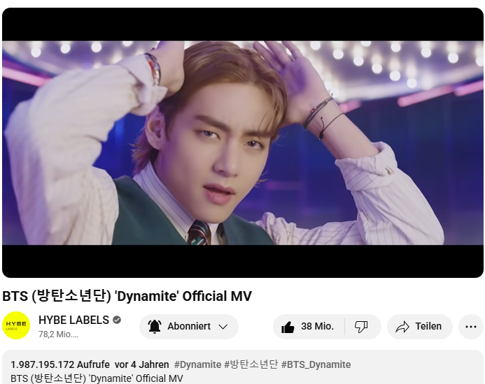 OT7_lover's tweet photo. STREAM THE MV & SHARE YOUR SCREENSHOT ๐งจ
#BTS_Dynamite โฌ๏ธ+ 24874 views !
Team work makes the dream work. Fighting, ARMY! ๐
#StreamAndShare #DynamiteTo2B https://t.co/B5WQ96I4dl