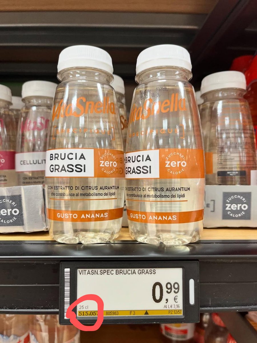 Una volta Wanna Marchi vendeva lo scioglipancia, ma oggi Ferrarelle è il vero genio. Un bicchiere d'acqua tinta con scritto in grande "brucia grassi" 1 euro (4€/litro).

Complimenti, tanta stima.