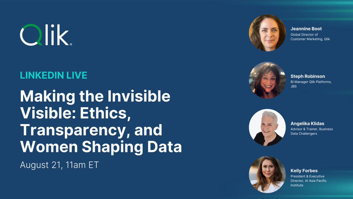 Don't miss out on the Linkedin Live discussion with 4 leading women in the Data Analytics space!  I'm attending and so should you! infl.tv/pnb5