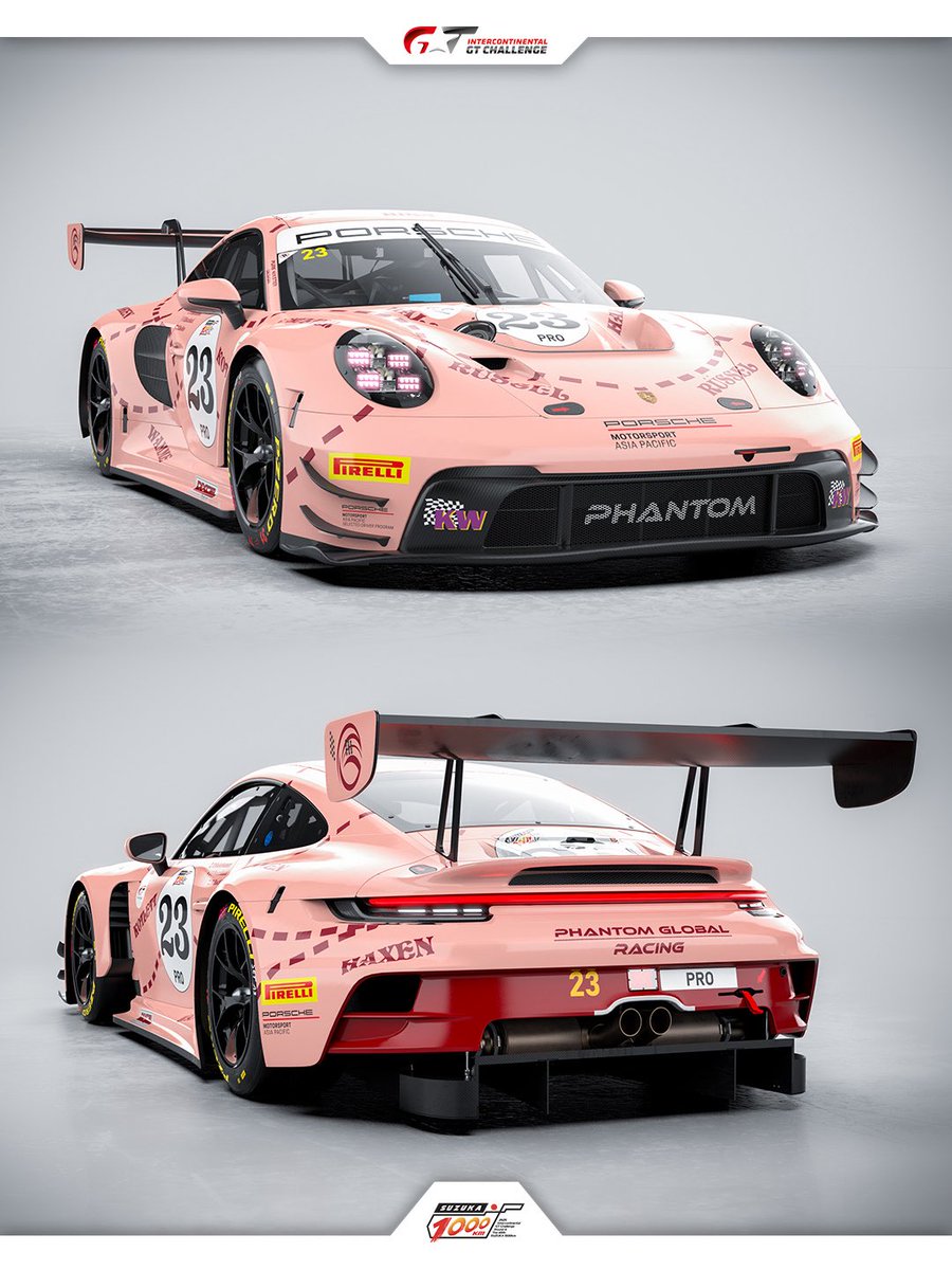 IntercontGTC's tweet image. Pink Pig! 🐷 Phantom's throwing it back to 1971 at #Suzuka1000km where one of Porsche's most iconic designs adorns a GT3 car for the first time.

Klaus Bachler, Dorian Boccolacci and Patric Niederhauser share the livery originally made famous by the 917/20 and reprised by 2018's…