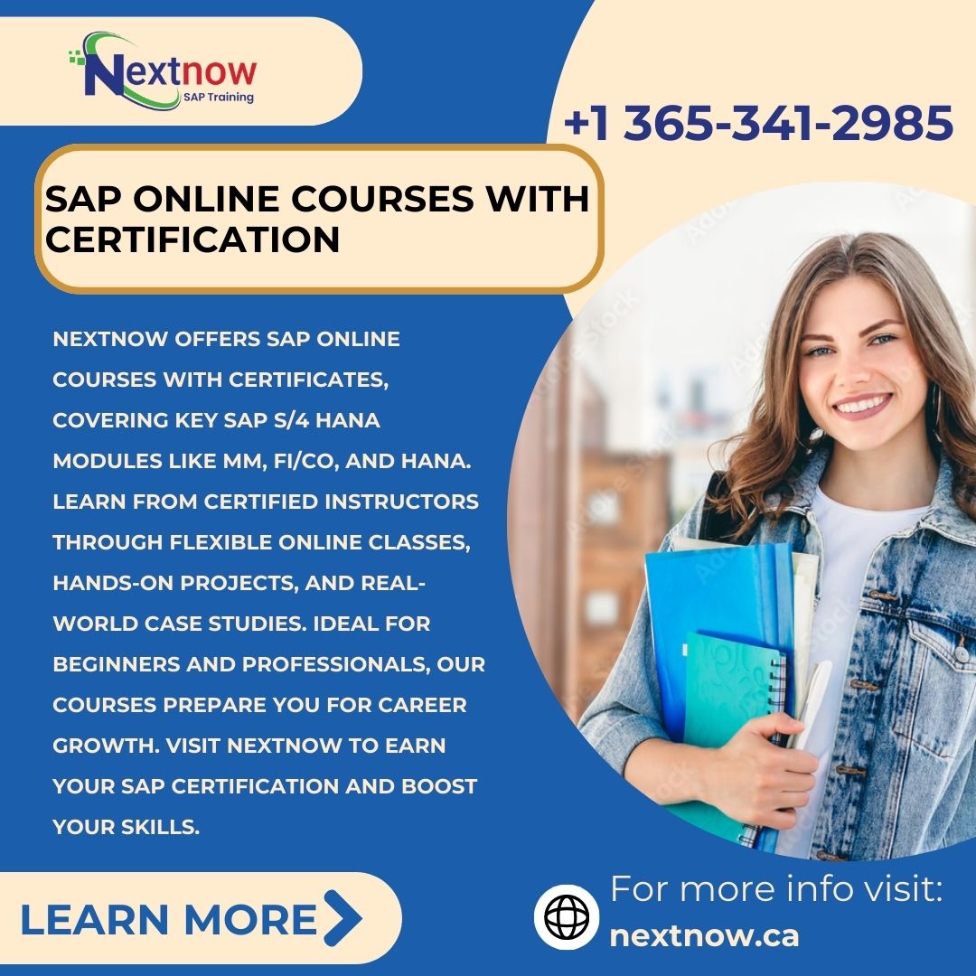nextnowca's tweet image. Enroll in SAP online courses with certification at NextNow. Learn flexibly with expert guidance. Visit nextnow.ca

Start your SAP career now! 🔥 
📱 +1 365-341-2985
📧 admin@nextnow.ca

#saps4hana
#hanacourse
#studysap
#sapcourse
#SAPhanatrainingonline