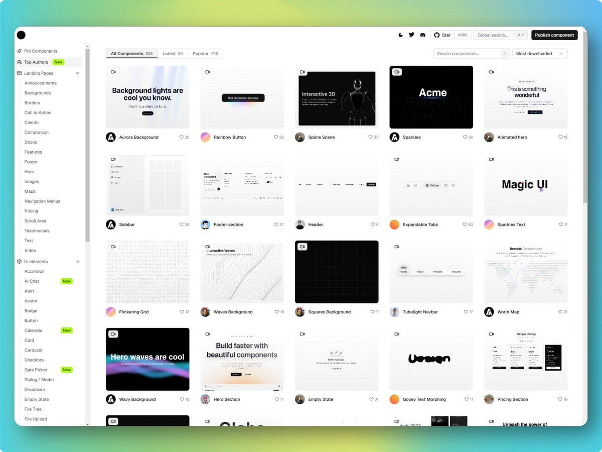 guillaume_rygn's tweet image. j&apos;ai redécouvert une lib de 829 composants déjà codé pour apporter un design hyper moderne à sa landing/app très facilement !

Franchement il y a de vrai pépites ! Je mets le lien en dessous 👇