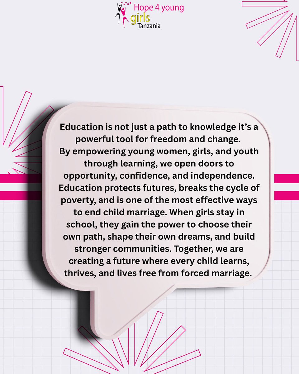 Education is not just a path to knowledge it’s a powerful tool for freedom and change. 📚✨
By empowering young women, girls, and youth through learning, we open doors to opportunity, confidence, and independence. 
#Educationalforall
#Endchildmarriage