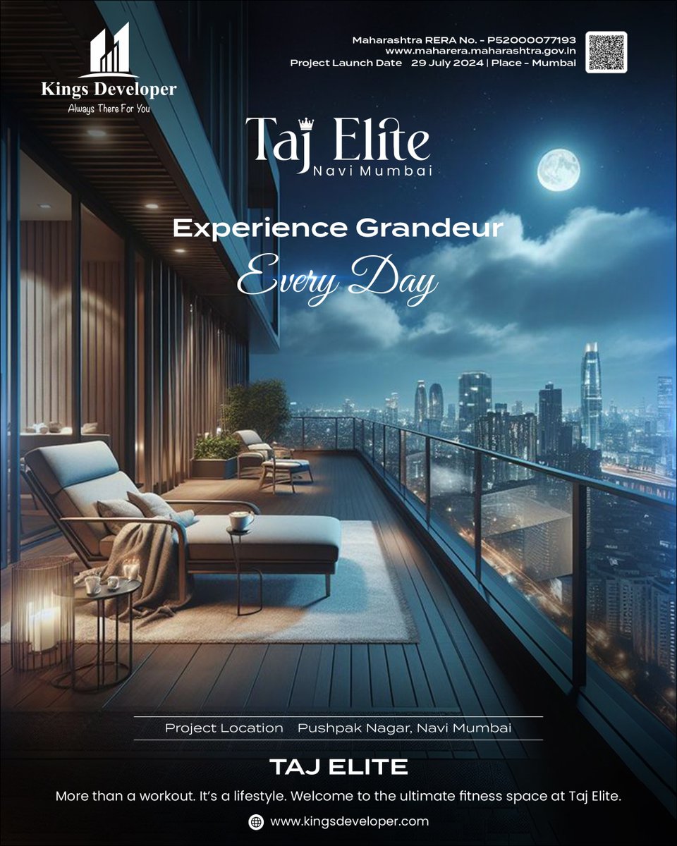 developer_kings's tweet image. Rise above the ordinary. At Taj Elite, luxury isn’t just a view—it’s a way of life. 🌙🏙 

#TajElite #NaviMumbaiLuxury #CityViews #SkylineLiving