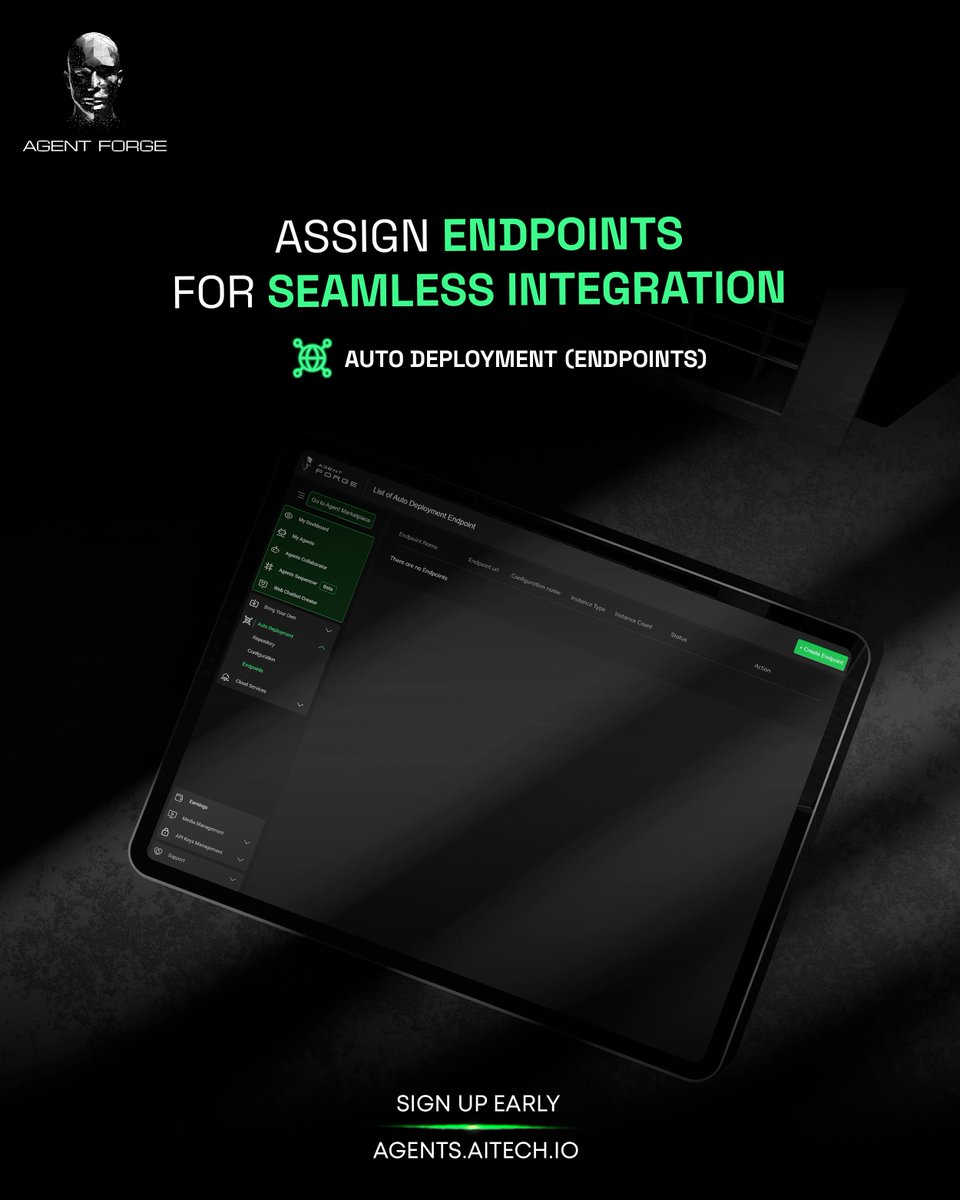 agentforgeinc's tweet image. Assign endpoints and let it run.

Agent Forge enables seamless integration with auto-deployment built in.

Sign up at agents.aitech.io

#AgentForge #WorkflowAutomation #AIEndpoints #DeployAutomate
