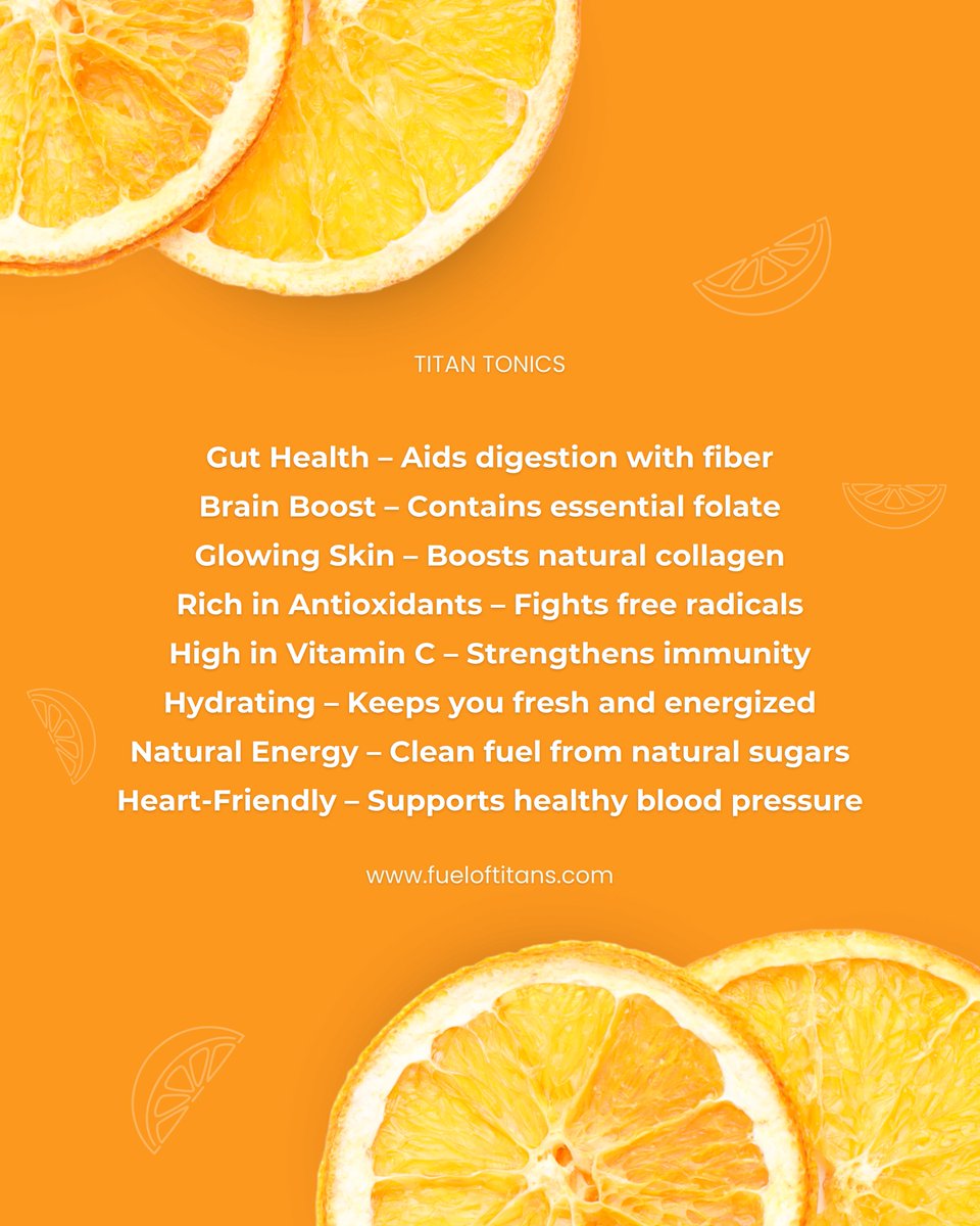 TitanTonics's tweet photo. 🍊 Vitamin C. Antioxidants. Pure energy.
Our Orange Elixir is your daily boost for health, hydration &amp; immunity. 💪

Sip smart. Stay strong.
🌐 https://t.co/3EFAAuU2Ij

#TitanTonics #OrangeElixir #ColdPressedJuice #HealthyLiving #VitaminC #bhopal #juice #feelthefuel https://t.co/gnNyKVi2Fy