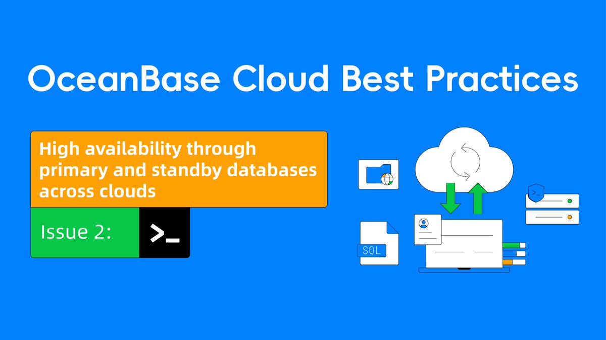 OceanBaseDB's tweet image. 🚨 Are cloud outages or single-cloud risks keeping you up at night?
Introducing Cross-Cloud Primary-Standby solution with #OceanBase:
✅ Survive regional disasters
✅ Meet compliance & data governance
✅ Optimize costs
📖 Dive into our step-by-step guide: en.oceanbase.com/docs/common-be…