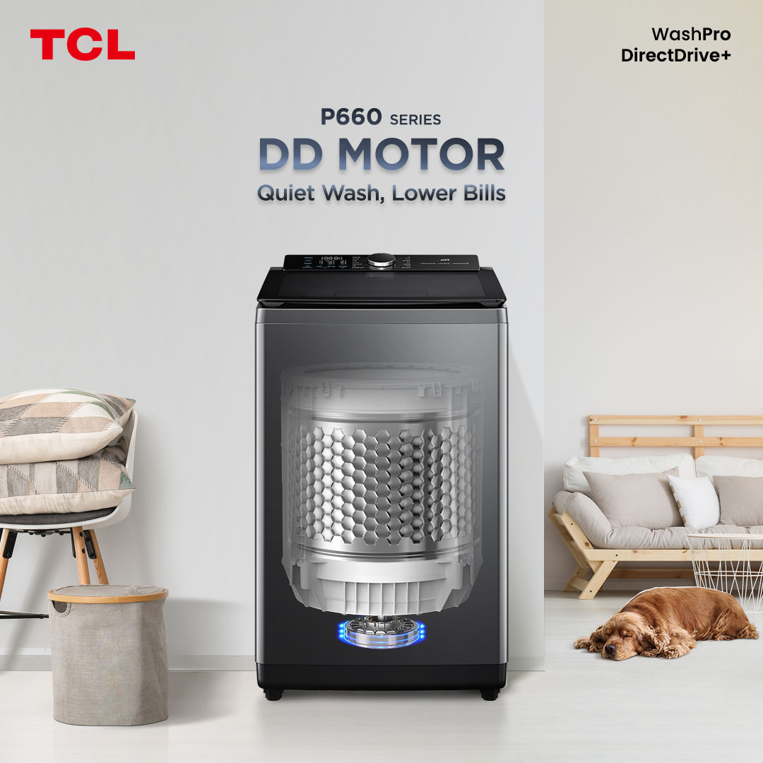 TCLPH's tweet image. The TCL P660 makes laundry smarter and calmer. Powered by a Direct Drive Inverter Motor, it delivers powerful cleaning with whisper-quiet operation. Wash more, worry less, and save on energy with every cycle.

#TCLP660 #TCLWashPro #TCLPhilippines #TCLInspireGreatness