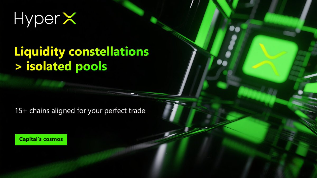 Liquidity constellations &gt; isolated pools.
15+ chains aligned for your perfect trade. Capital’s cosmos.
#HyperX #LiquidityConstellation #DeFiCosmos #OrbitalTrading #CryptoGalaxy #InterchainGravity