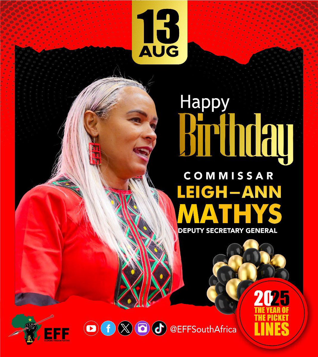 Happy birthday to our revolutionary twin leaders, our SGO. May you be blessed with many more years of happiness, success, prosperity and economic freedom <a href="/DlaminiMarshall/">Marshall Dlamini</a> <a href="/LeighAnnMathys/">LeighAnn Mathys</a>. We love you 🥰.