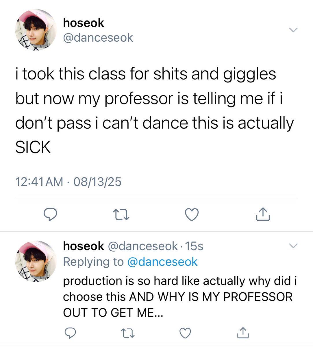 agustdcm's tweet photo. ~ namgiseok au ~ prod. suga 

where hoseok needs a good grade in his production class to continue dancing and the only person who can help is his ex’s best friend https://t.co/GPXzRMo6p7