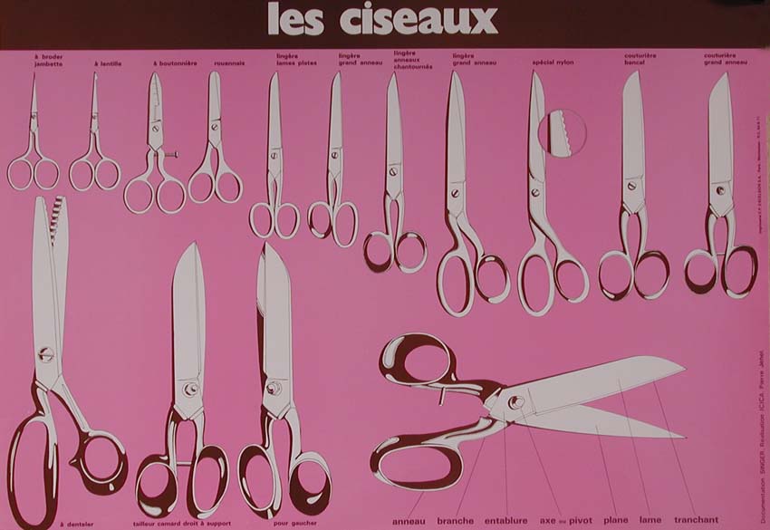 [Collections✂️] Longtemps contrariés, les gauchers sont célébrés en ce 13 août ! Sur cette affiche éditée dans les années 70 par Singer, on voit 15 ciseaux utilisés par les couturières🧶, 1 seul est légendé "ciseau pour gauchers".🙄