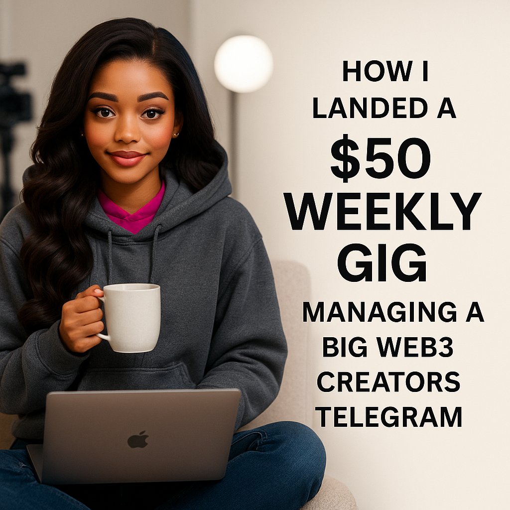 🚨 How I Landed a $50 Weekly Gig Managing a BIG Web3 Creators Telegram As a Newbie

It didn’t come from applying to jobs
It came from a strategy anyone can copy 👇

1️⃣ I was visible before I was qualified
I didn’t wait to be a pro before showing up
I posted tips, replied to