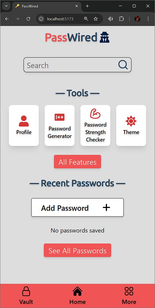 🔐 PassWired Edit saved passwords in vault Change account password & PIN ...