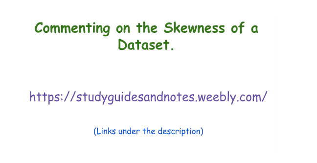 study_guideme's tweet image. Commenting on the Skewness of a Dataset
In guide, we will explore what skewness is, how to calculate it, and how to comment on the skewness of a dataset..,

Find more: youtu.be/8X1ZkFQDcoM

#CCMA4008ES #elementarystatistics #skewnessofdataset #mean #median #standarddeviation