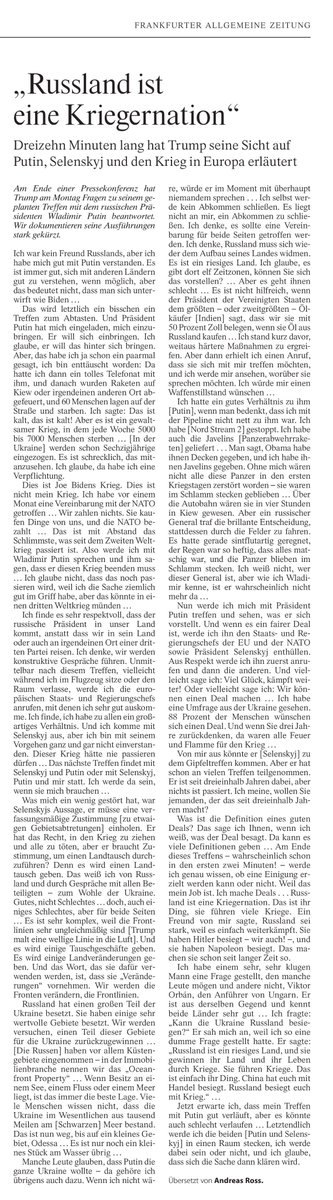 1/Am Freitag treffen in Alaska Diktator Putin und Hobbyautokrat Trump aufeinander. Vorab ließ Trump sich zu einer seiner bemerkenswerten Statements hinreißen. Es ist ein Protokoll der Schande, aber auch der Offenbarung.