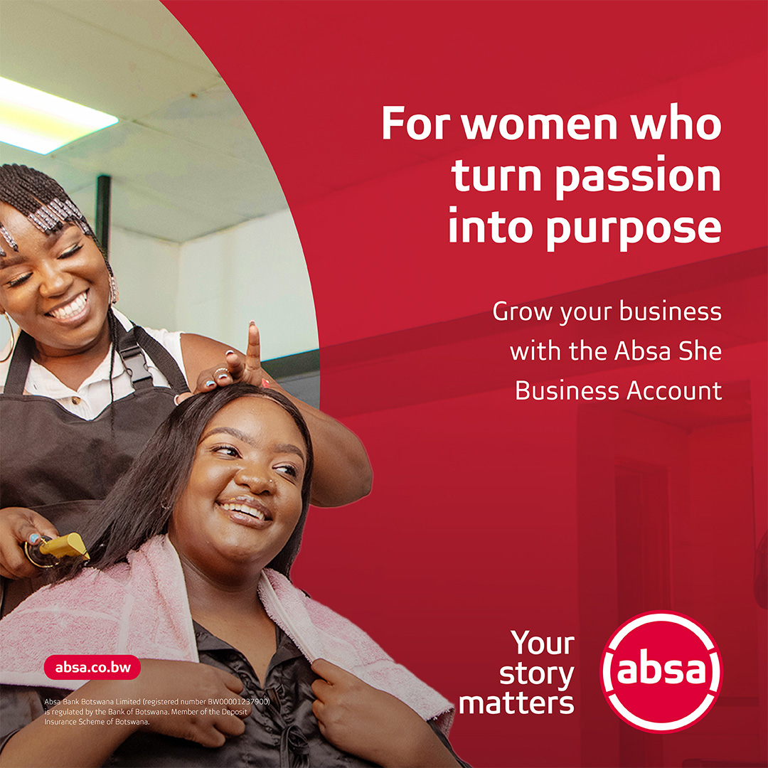You pour heart into every braid. Build your legacy one style at a time.
The Absa She Business Account supports women turning passion into thriving businesses with funding, tools and expert advice.

Let’s grow, together.
🔗 absa.co.bw/business/she-a…
#YourStoryMatters