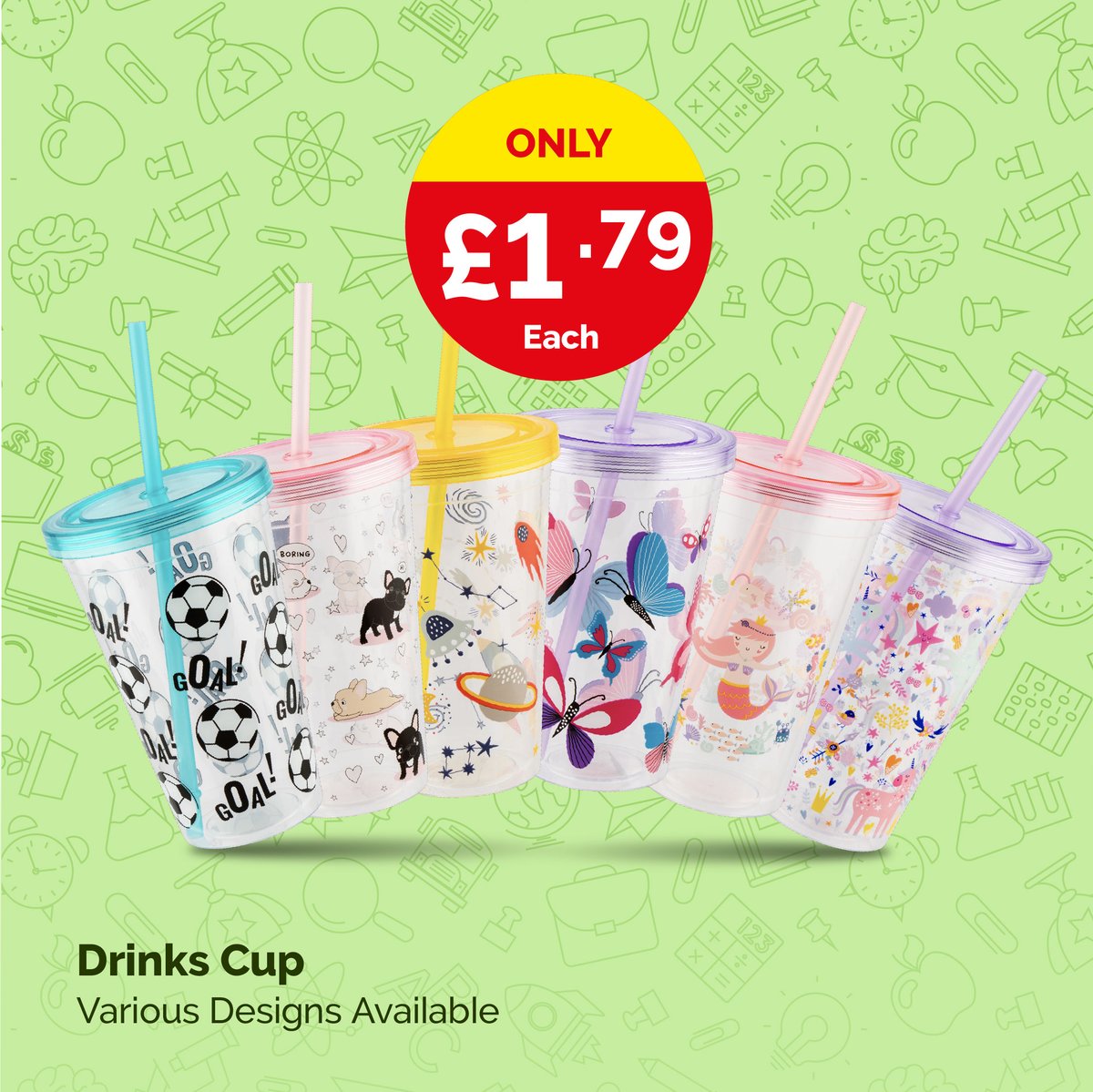 Poundstretcher1's tweet image. Keep the kids hydrated at school with these brilliant Drinks Cups for only £1.79 😍 

 #kids #school #cups #hydrated #poundstretcher