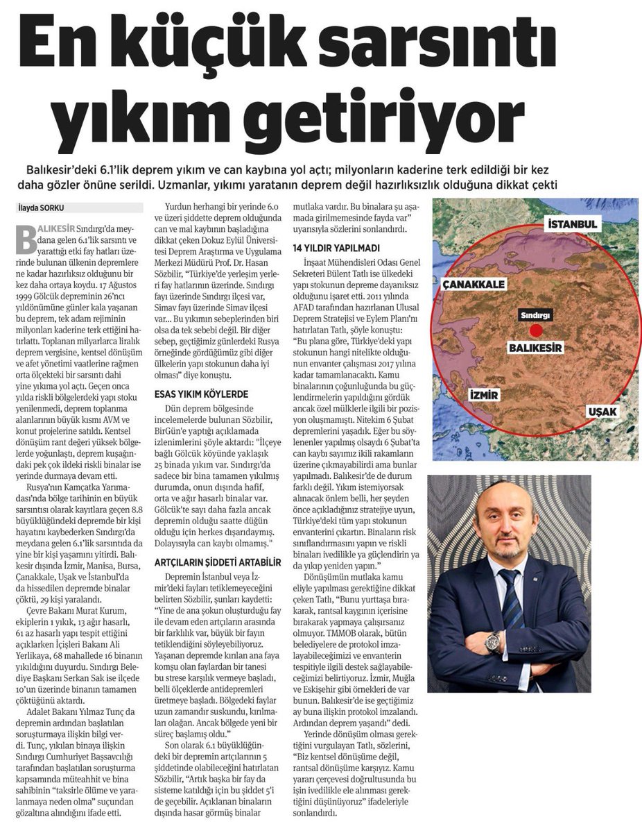İnşaat Müh.Odası (@imomerkez) on Twitter photo 📍 Balıkesir - Sındırgı'da meydana gelen deprem sonrası
📣 İnşaat Mühendisleri Odası (İMO) Yönetim Kurulu Sekreter Üyesi Bülent Tatlı, BirGün Gazetesi’ne önemli açıklamalarda bulundu.
imo.org.tr/TR,211297/basi…
<a href="/btatli/">Bülent TATLI</a> <a href="/BirGun_Gazetesi/">BirGün Gazetesi</a> 📍 Balıkesir - Sındırgı'da meydana gelen deprem sonrası
📣 İnşaat Mühendisleri Odası (İMO) Yönetim Kurulu Sekreter Üyesi Bülent Tatlı, BirGün Gazetesi’ne önemli açıklamalarda bulundu.
imo.org.tr/TR,211297/basi…
<a href="/btatli/">Bülent TATLI</a> <a href="/BirGun_Gazetesi/">BirGün Gazetesi</a>