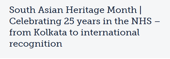 Partha S Kar 🇮🇳🇬🇧🏏🎥 (@parthaskar) on Twitter photo Did you know?
This time of the year is #southasianheritagemonth
And here is a bit about me...on the <a href="/RCPhysicians/">Royal College of Physicians</a> website
Have a look- before it goes😎
A journey from Kolkata to the dizzy heights of working with <a href="/NHSEngland/">NHS England</a> as a national lead; <a href="/gmcuk/">GMC</a> on correcting inequity Did you know?
This time of the year is #southasianheritagemonth
And here is a bit about me...on the <a href="/RCPhysicians/">Royal College of Physicians</a> website
Have a look- before it goes😎
A journey from Kolkata to the dizzy heights of working with <a href="/NHSEngland/">NHS England</a> as a national lead; <a href="/gmcuk/">GMC</a> on correcting inequity
