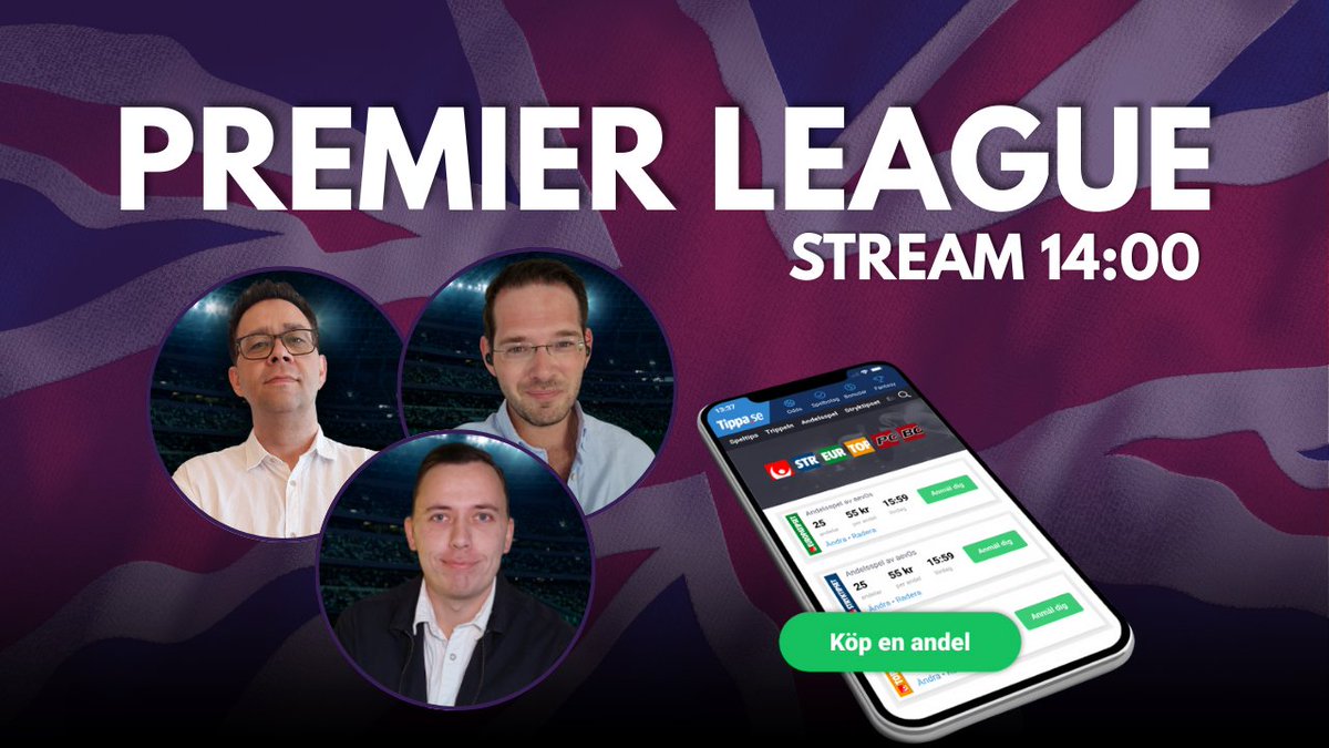 Premier League är äntligen tillbaka – och vårt älskade streamcrew är med dig varje lördag kl. 14.00! Häng med på spänningen, analyserna och jakten på 13 rätt!

Andelar
💰 tippa.se/andelsspel

Streamen
🟣 twitch.tv/tippapunktse
🔴 youtube.com/@TippaPunktSe