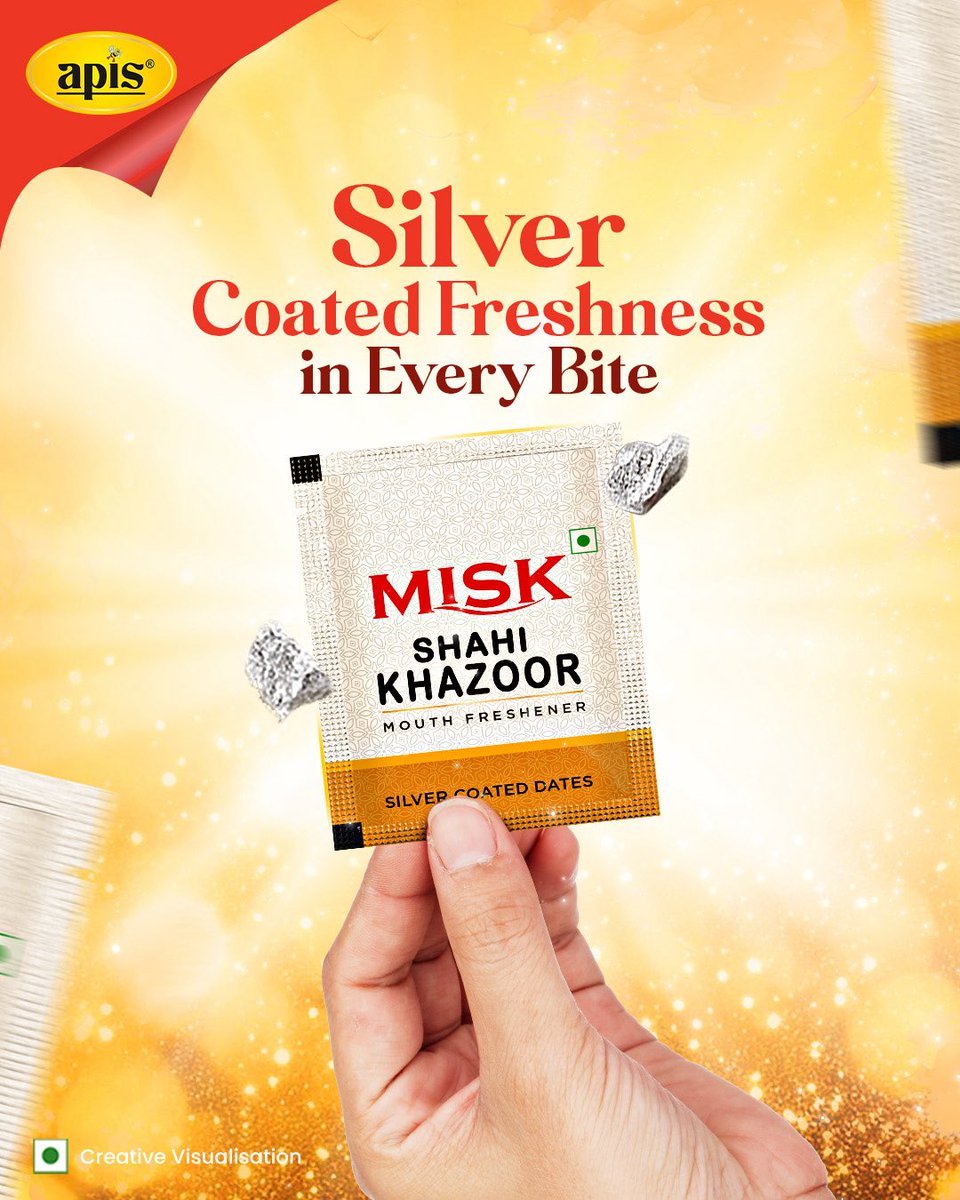 Unveiling Freshness Like Never Before! 

Introducing MISK Shahi Khazoor – silver-coated dates packed with unmatched freshness in every bite.

Are you ready to experience the royal touch?

#apisindia #apisshahikhazoor #mouthfreshener #misk #silvercoateddates