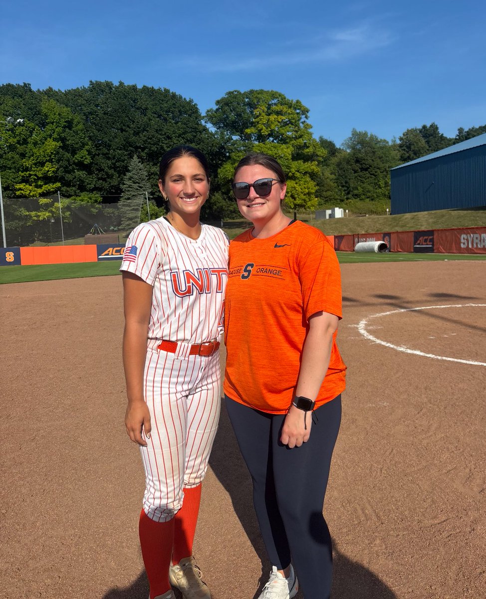I had the best time <a href="/CuseSB/">Syracuse Softball</a> Sunday!! Thank you so much <a href="/sdoepking11/">Shannon</a>, <a href="/CoachSydSUSB/">Sydney</a>  and the team for an awesome day. I can’t wait to be back! Go Orange! 🍊 
<a href="/UnityMchale/">UNITY 18U Torres/McHale</a> <a href="/SoftballFitch/">Fitch Softball</a>