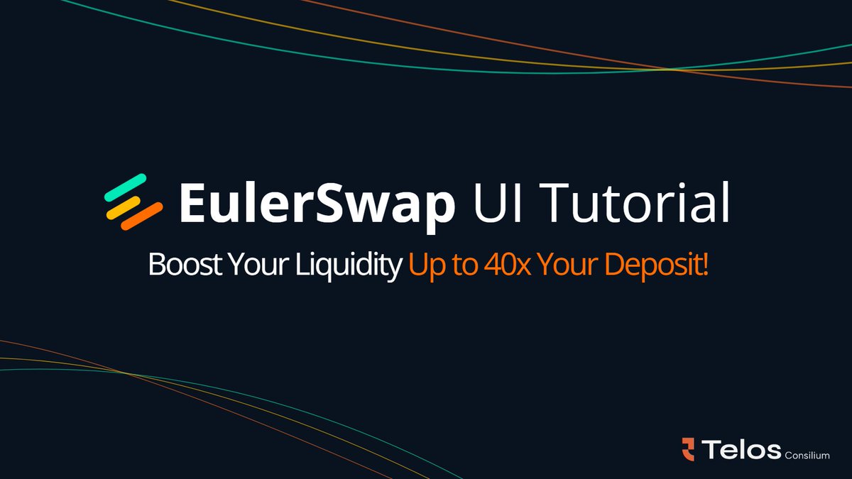EulerSwap allows you to route swaps 40x the size of your deposit.

But how to use it?

Here's a step-by-step tutorial for creating JIT Liquidity pools on <a href="/eulerfinance/">Euler Labs</a>, which will allow you to earn swap fees + lending yield with boosted liquidity.

Let's go! 🧵 👇
